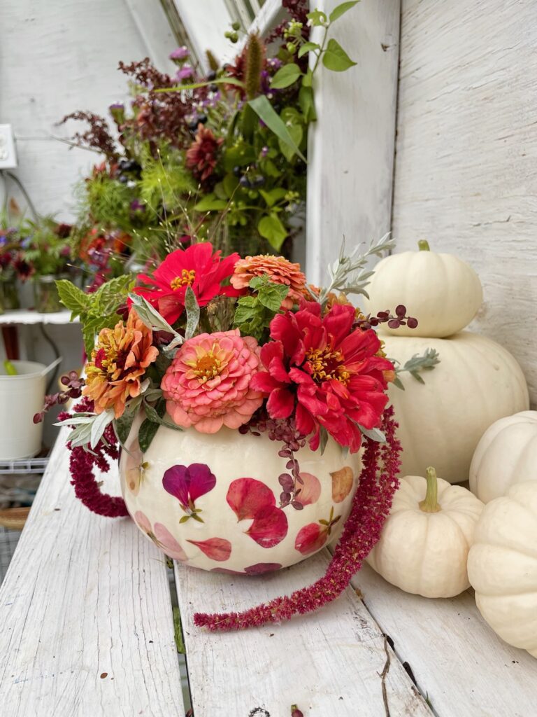 Vintage Pumpkin Dried Flower Arrangement